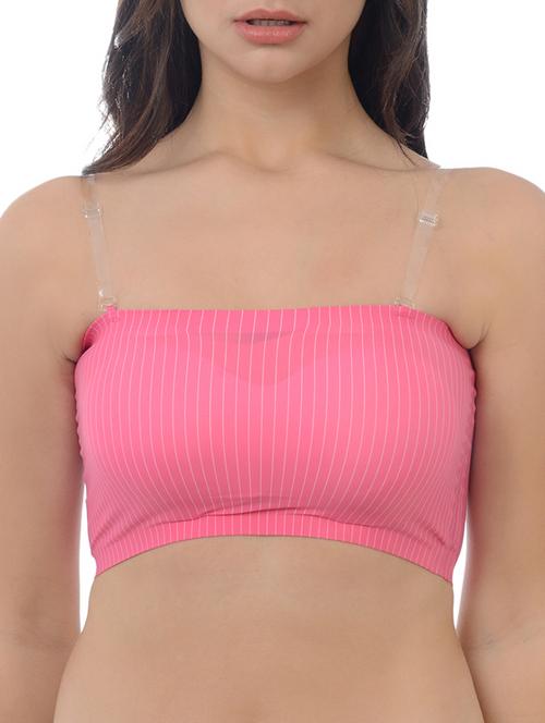 detachable strapped striped tube bra - 16227475 - Very Small Image - 1