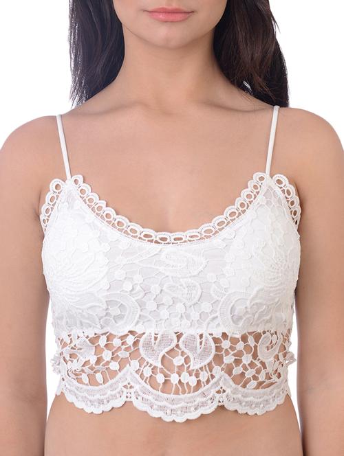 lightly padded floral laced bralette - 16227489 - Very Small Image - 1