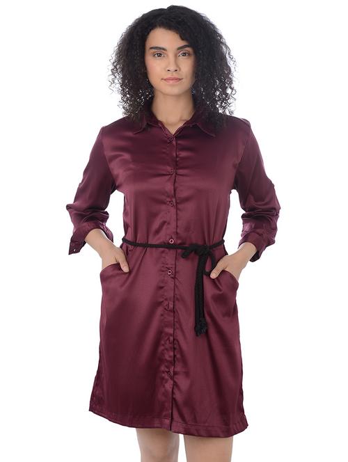 pocket detail tie knot sleepshirt - 16227565 - Very Small Image - 1