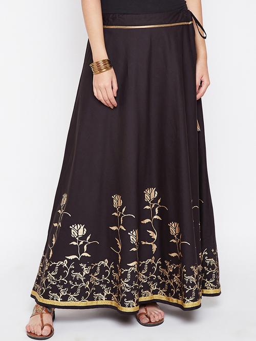 foil printed a-line skirt - 16228294 - Very Small Image - 1