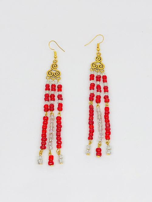red brass chandellier earring - 16228620 - Very Small Image - 1