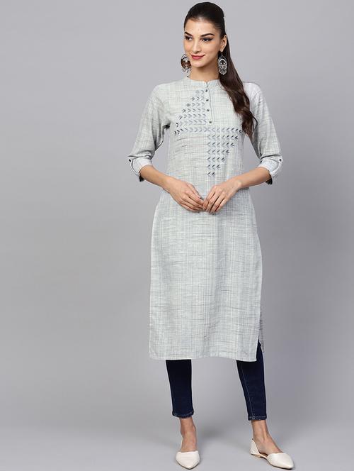 stripes straight kurta - 16228745 - Very Small Image - 1