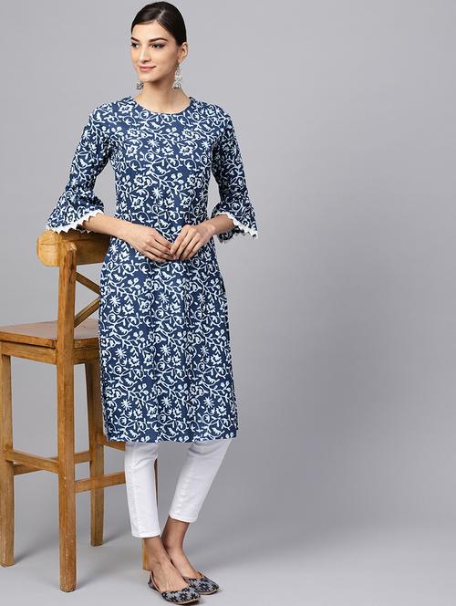 printed straight kurta - 16228756 - Very Small Image - 1
