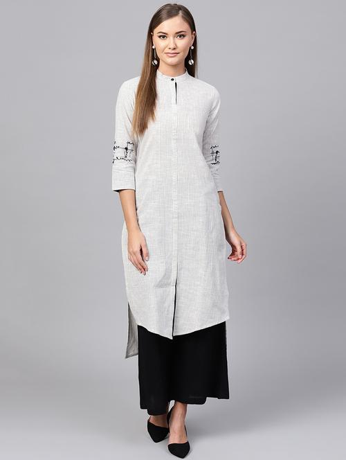 solid straight kurta - 16228850 - Very Small Image - 1
