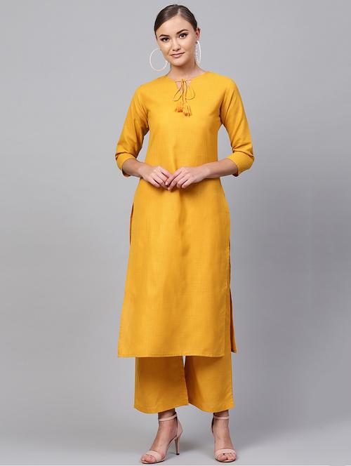 solid straight kurta - 16228855 - Very Small Image - 1