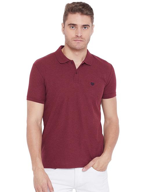 maroon solid polo tshirt - 16229679 - Very Small Image - 1