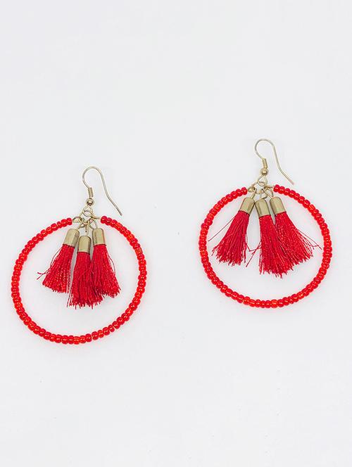 red metal hoop earring - 16230000 - Very Small Image - 1