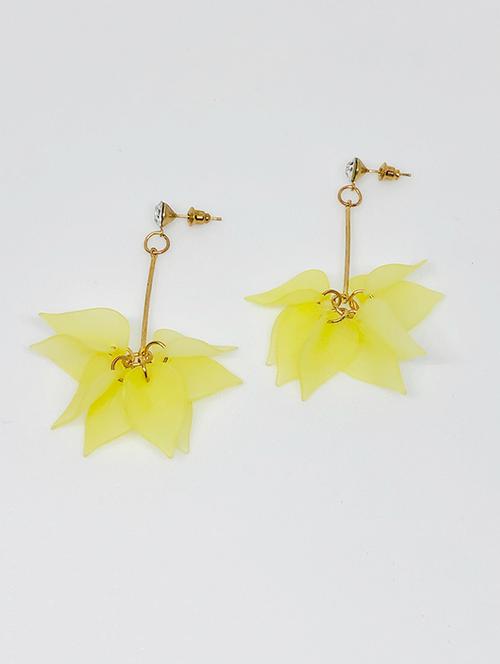 yellow metal drop earring - 16230029 - Very Small Image - 1