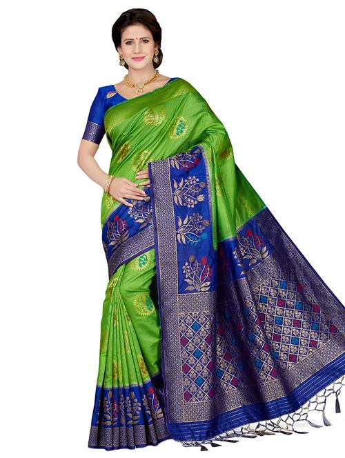 floral woven saree - 16230498 - Very Small Image - 1