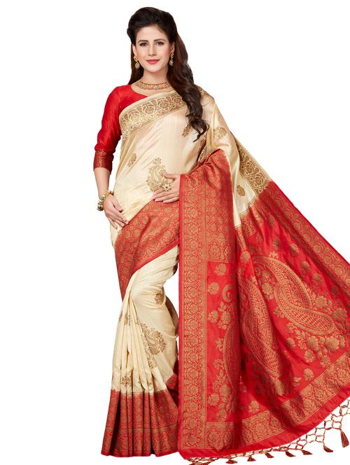 floral woven saree - 16230500 - Very Small Image - 1
