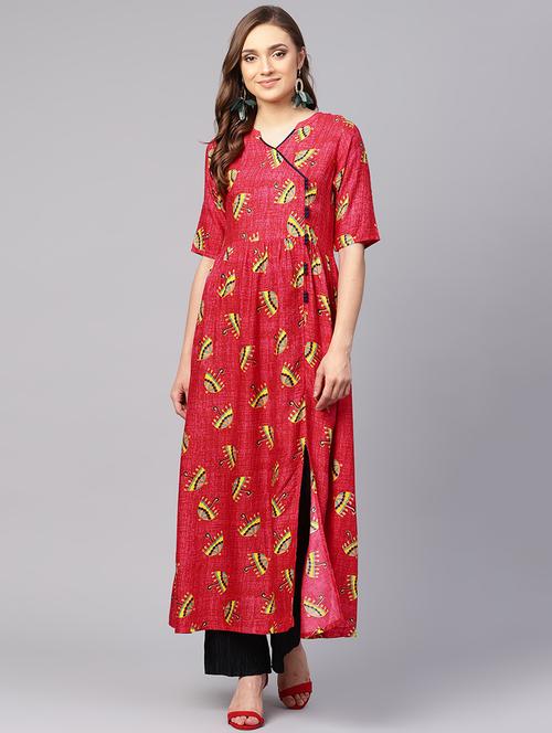 conversational printed a-line kurta - 16231938 - Very Small Image - 1