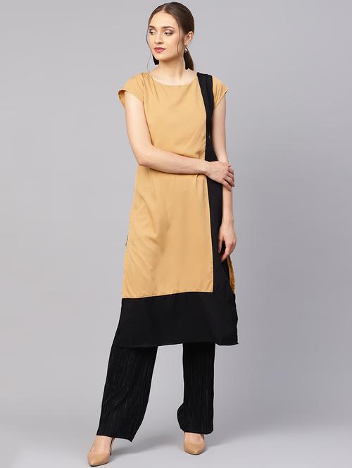 color block straight kurta - 16231944 - Very Small Image - 1