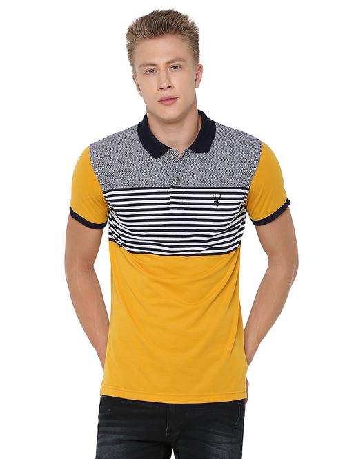 yellow striped polo tshirt - 16231975 - Very Small Image - 1