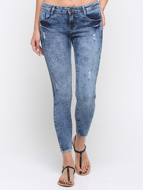 acid washed distressed jeans - 16233279 - Very Small Image - 1