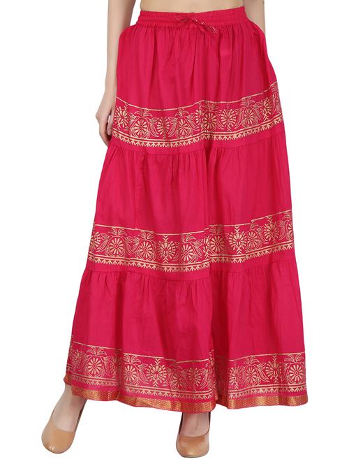 foil printed flared skirt - 16234336 - Very Small Image - 1