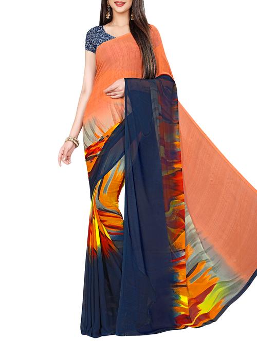 abstract printed saree - 16234578 - Very Small Image - 1