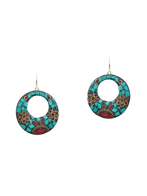 multi colored metal drop earring - 16235691 - Very Small Image - 1