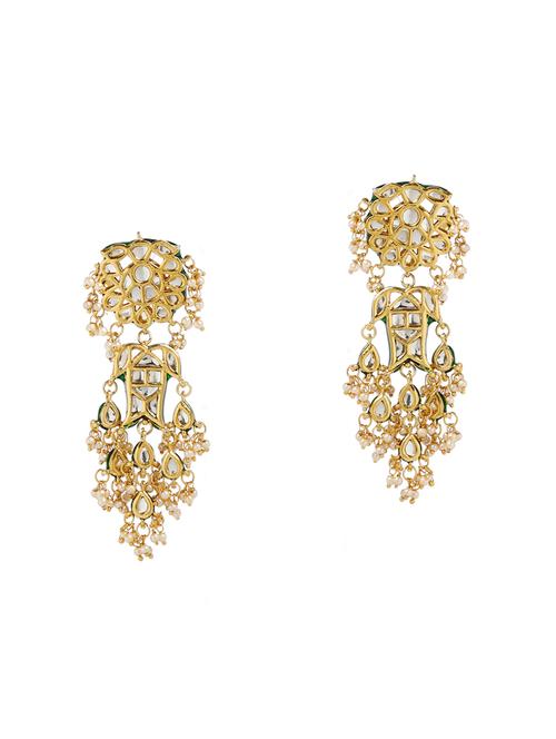 gold metal drop earring - 16235700 - Very Small Image - 1