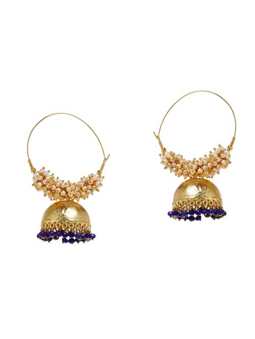 gold metal jhumka earring - 16235713 - Very Small Image - 1