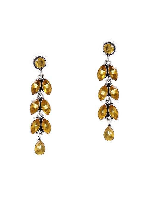 yellow metal drop earring - 16235715 - Very Small Image - 1