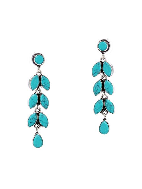 green metal drop earring - 16235717 - Very Small Image - 1