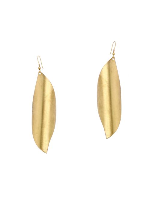 gold metal drop earrings - 16235725 - Very Small Image - 1