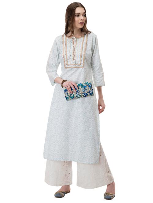 floral printed straight kurta - 16236519 - Very Small Image - 1