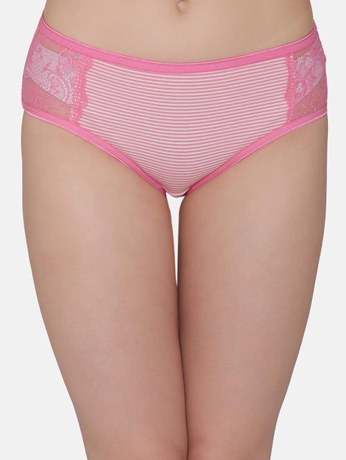 lace panel striped hipster panty - 16236719 - Very Small Image - 1