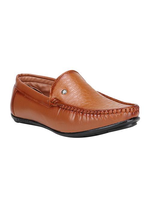 tan leatherette slip on loafers - 16236846 - Very Small Image - 1
