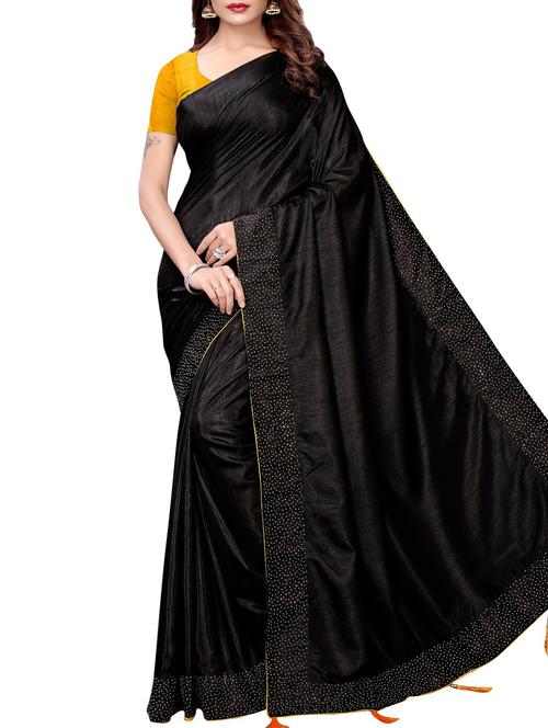 swarovaski solid saree - 16237172 - Very Small Image - 1