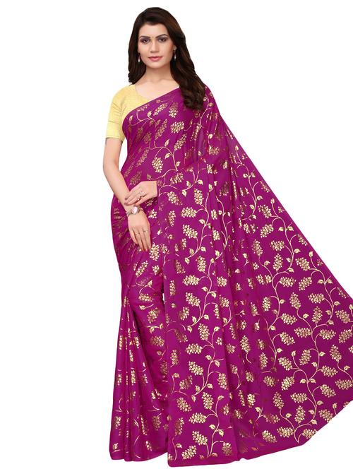 foil printed saree - 16237197 - Very Small Image - 1
