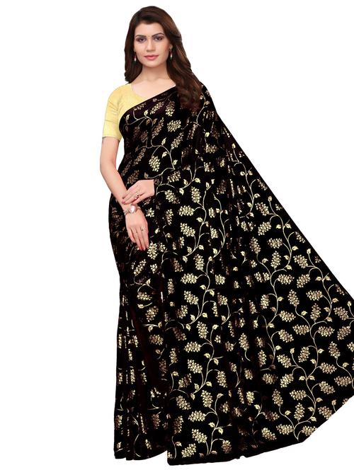 foil printed saree - 16237202 - Very Small Image - 1