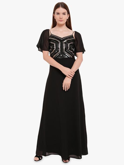 flutter sleeved embellished gown - 16237296 - Very Small Image - 1