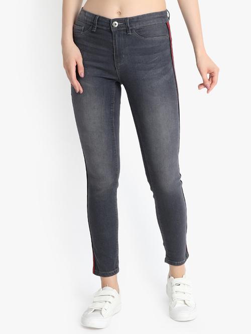 high rise side taped jeans - 16237379 - Very Small Image - 1