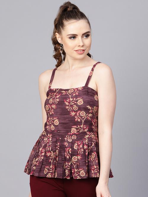 pleated floral top - 16237414 - Very Small Image - 1