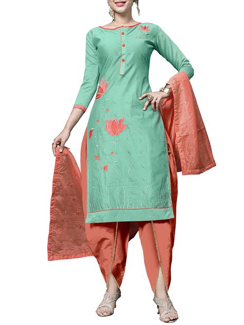 embroidered salwar unstitched suit - 16237492 - Very Small Image - 1