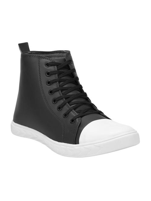 black leatherette sneakers - 16237727 - Very Small Image - 1