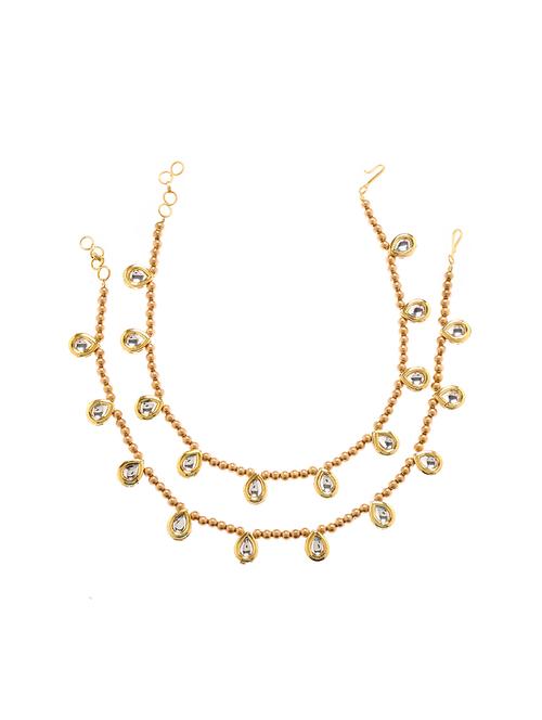 gold metal anklet and payal - 16237829 - Very Small Image - 1