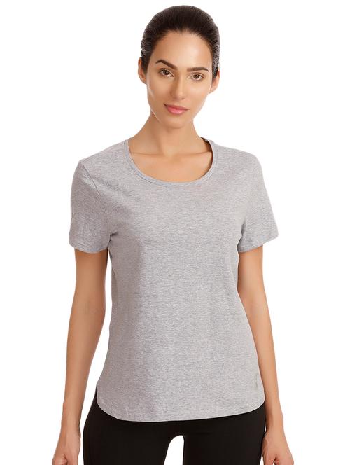 mesh panel scoop neck tee - 16237874 - Very Small Image - 1