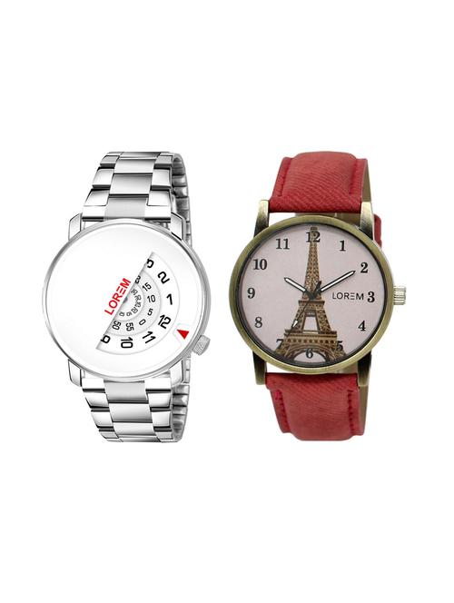 set of 2 analog couple watches - 16237948 - Very Small Image - 1