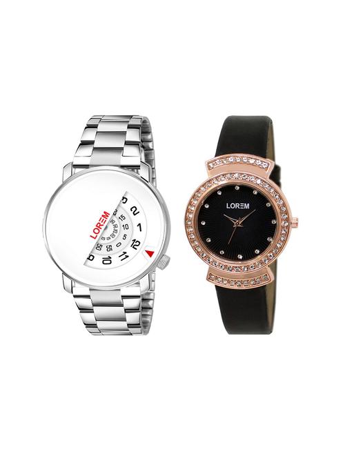 set of 2 analog couple watches - 16237960 - Very Small Image - 1