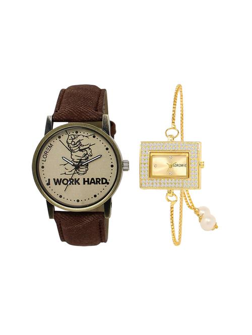 set of 2 analog couple watches - 16237997 - Very Small Image - 1