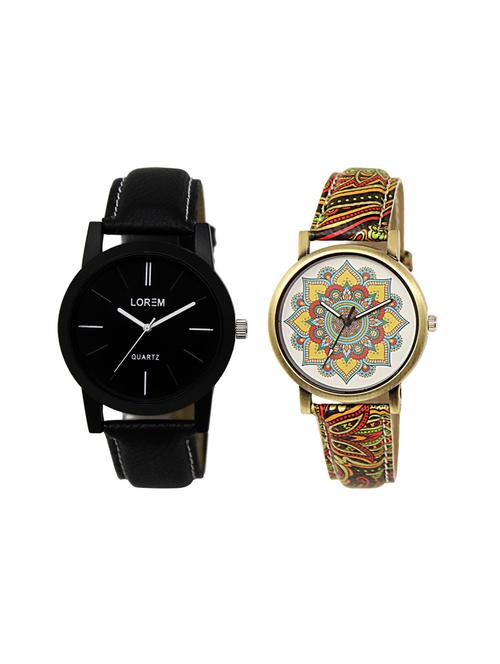 set of 2 analog couple watches - 16238025 - Very Small Image - 1