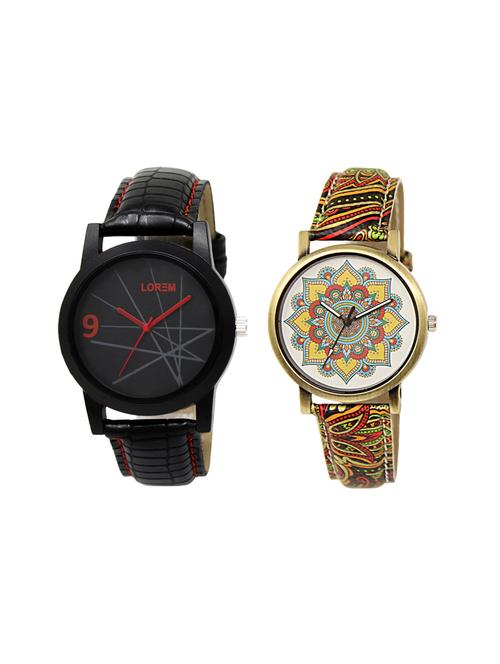 set of 2 analog couple watches - 16238028 - Very Small Image - 1