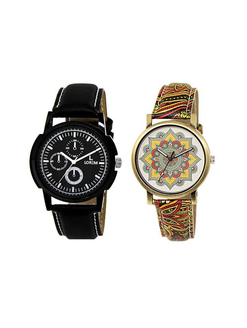 set of 2 analog couple watches - 16238033 - Very Small Image - 1