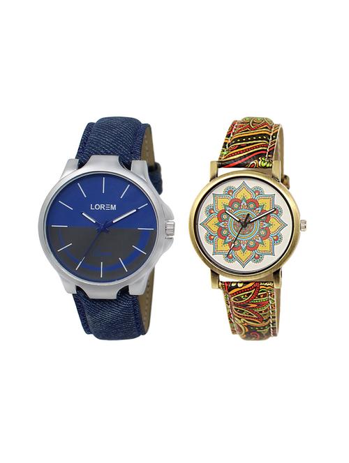 set of 2 analog couple watches - 16238044 - Very Small Image - 1