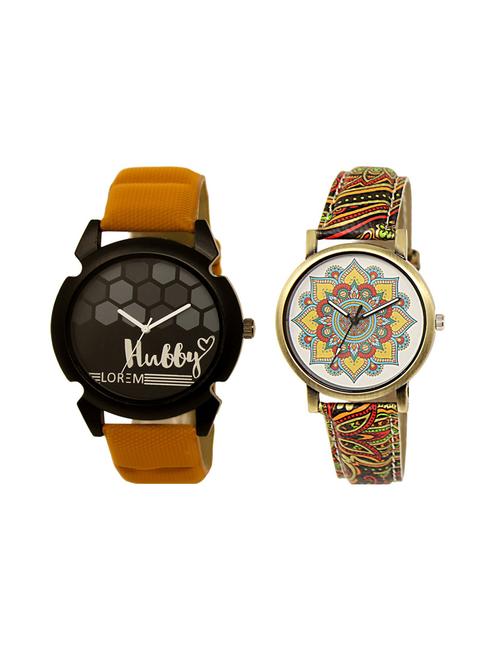 set of 2 analog couple watches - 16238052 - Very Small Image - 1