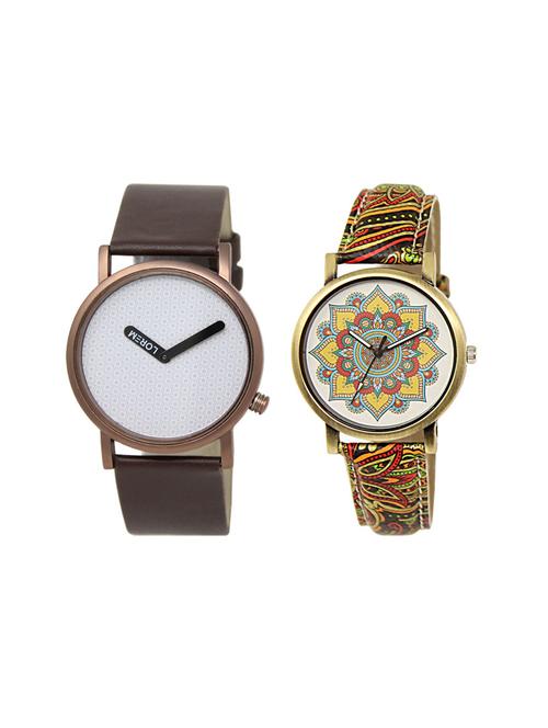 set of 2 analog couple watches - 16238056 - Very Small Image - 1