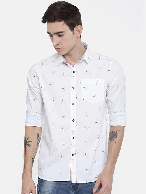 white printed casual shirt - 16238426 - Very Small Image - 1