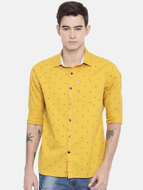 yellow printed casual shirt - 16238436 - Very Small Image - 1